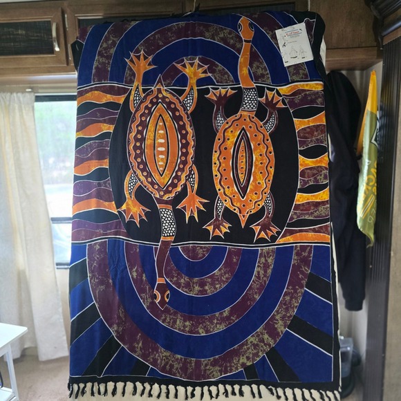 D&LP Court Sarong Wrap Beach Cover Up Turban Dress Shawl Turtle Print - Picture 4 of 6